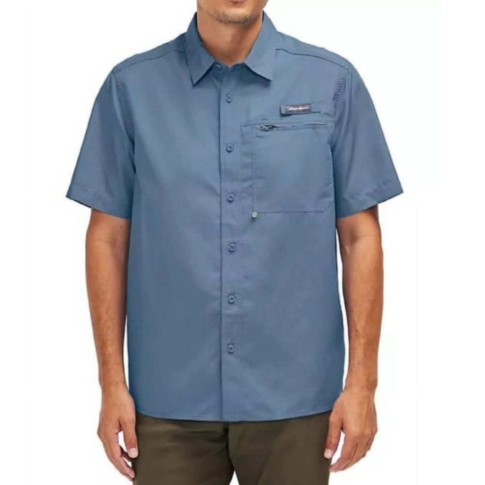 NWT Eddie Bauer • Riviera Blue Tech Woven Shirt - XL